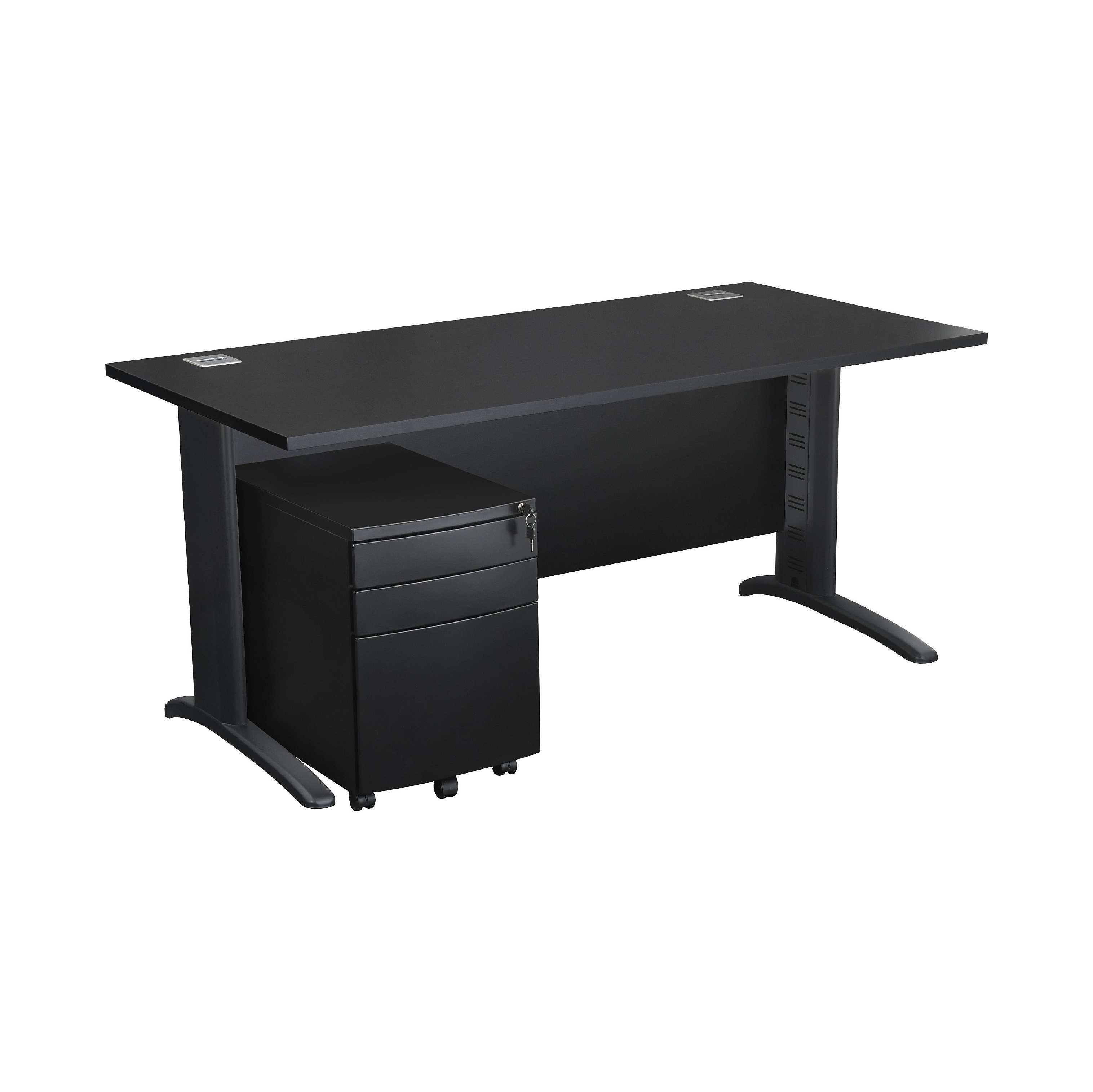 Next Day Karbon K5 It Desks With 3 Drawer Mobile Metal Pedestal