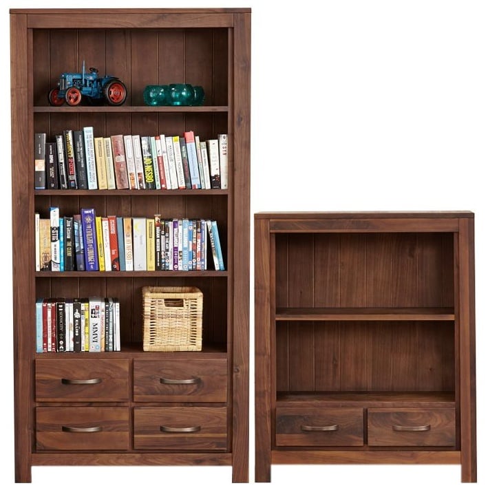 Fernhurst Solid Walnut Bookcases Free, Tongue And Groove Bookcase