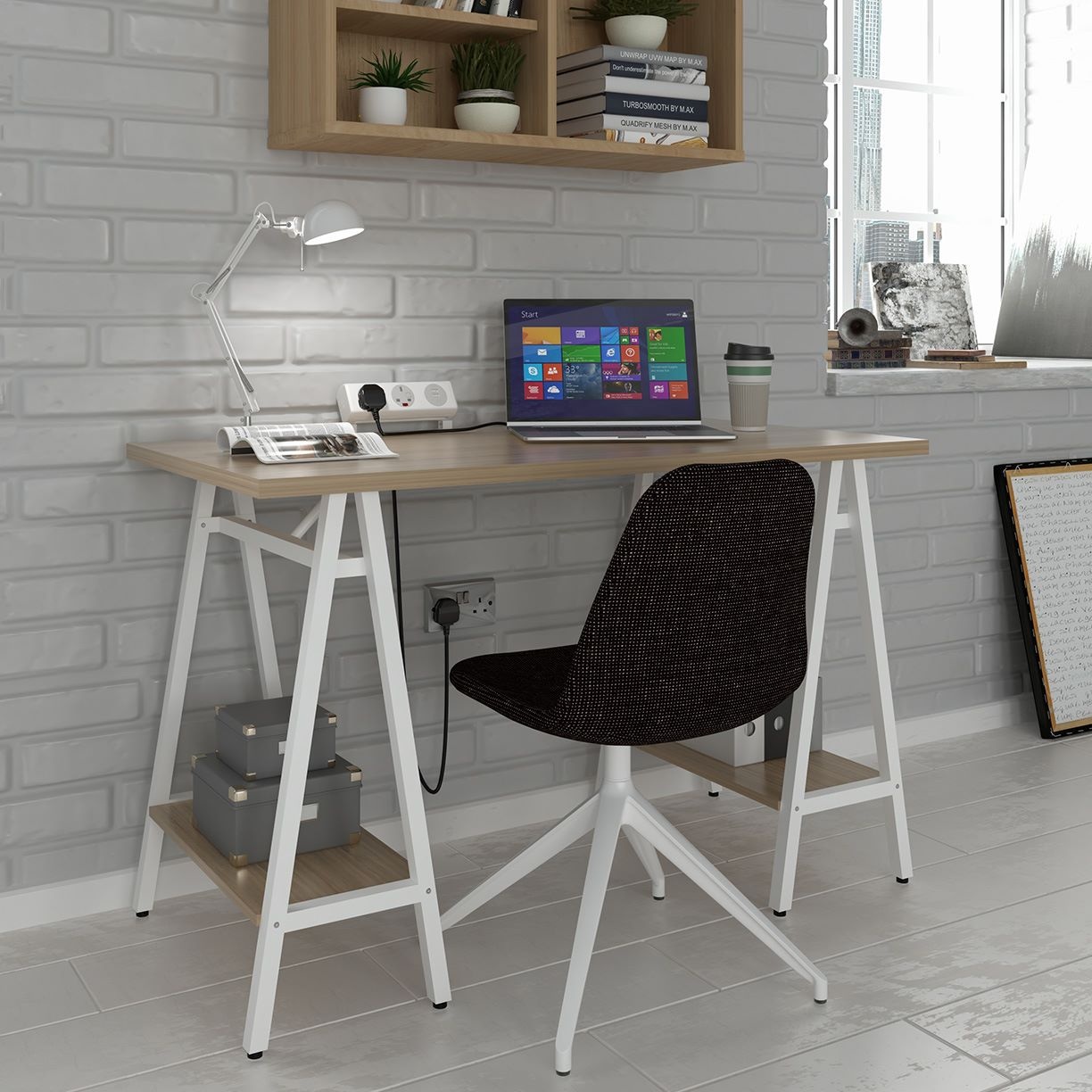 Creatice Trestle Desk for Small Space