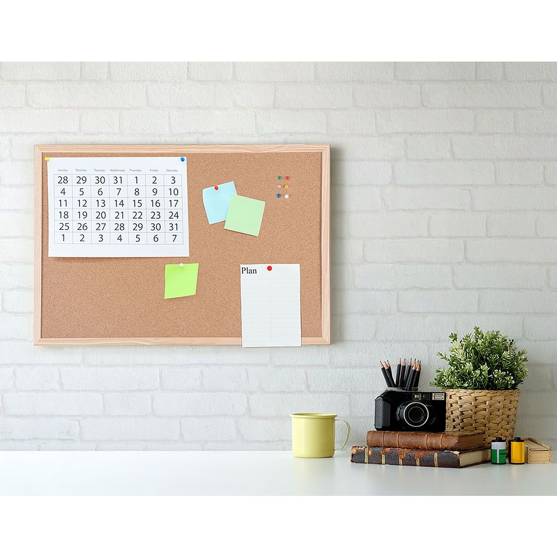 60 x 40 cm Bi-Office Whiteboard Budget Wood Frame Magnetic 